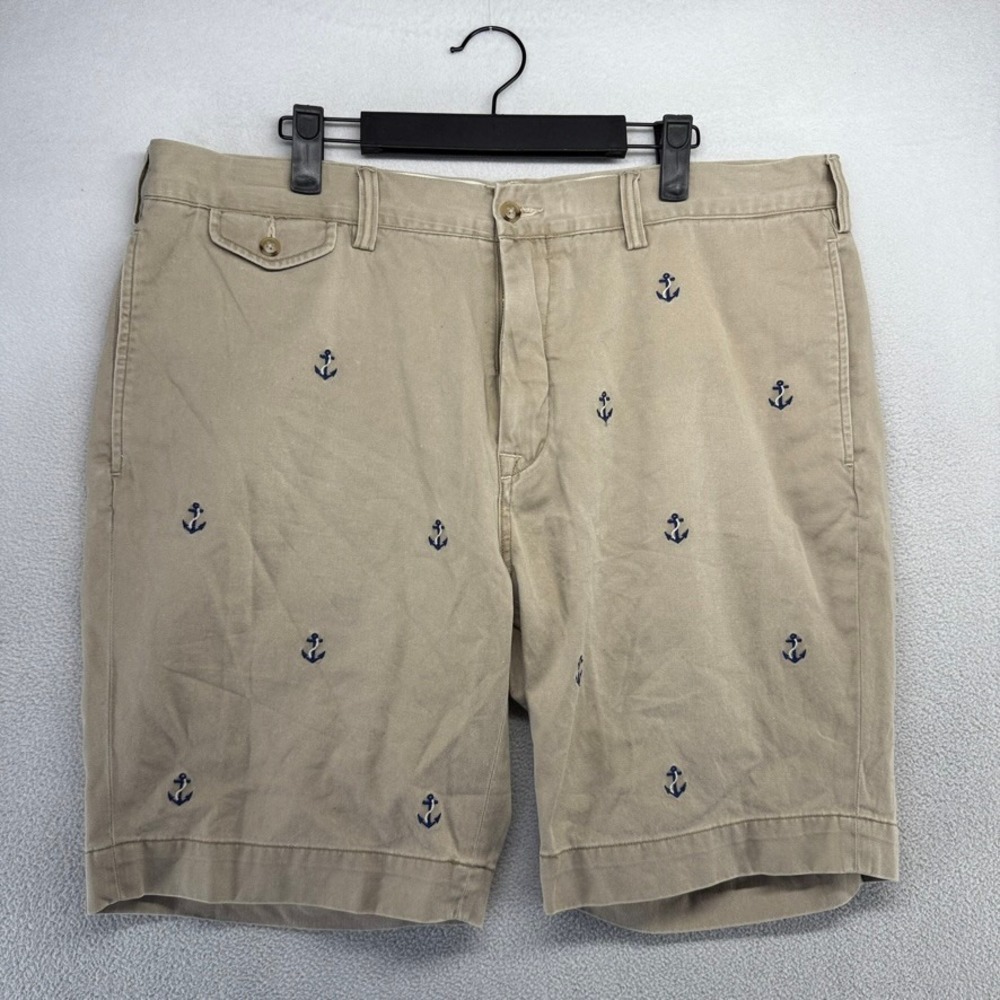 Vintage Ralph Lauren Shorts Mens 38 Tan Chino Bedford Anhor Cotton Preppy Golf